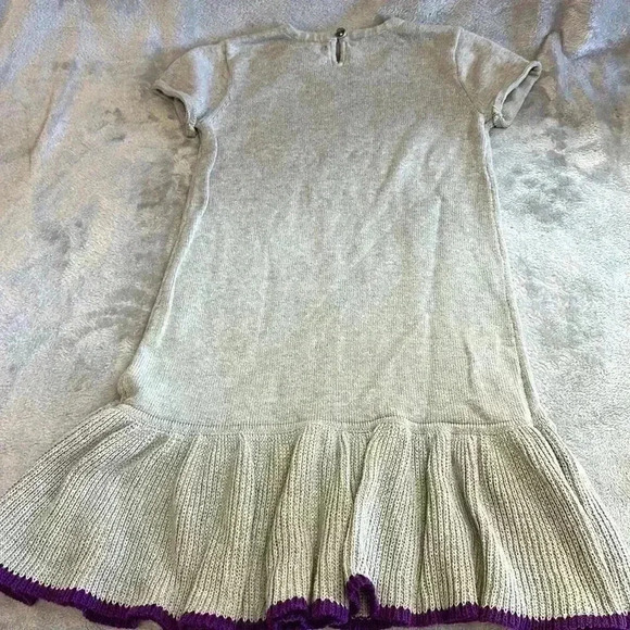 GAP - knit short(cap) sleeve dress with sequin hearts and ruffled skirt. Size 10 - Picture 5 of 5